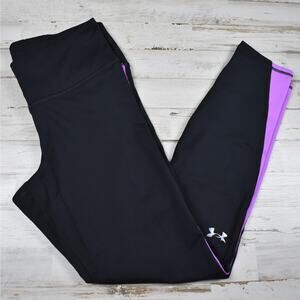 Under Armour COLDGEAR Women's Compression Leggings Medium Cropped Black Purple